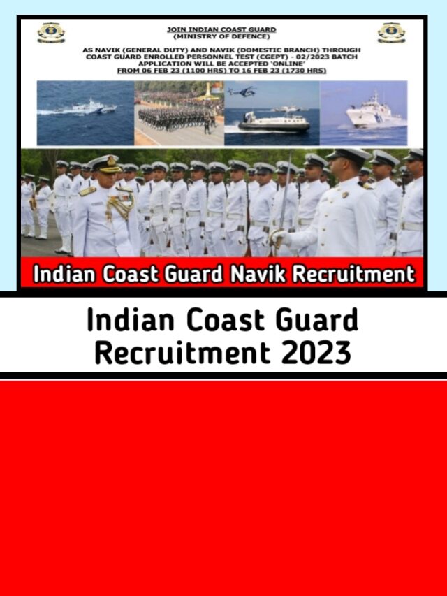 Indian Coast Guard Recruitment 2023 Apply Online