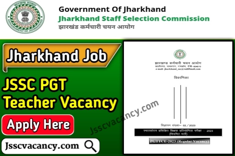 Jharkhand JSSC PGT Teacher Vacancy 2023