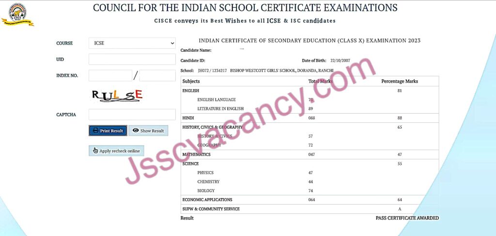 ICSE 10th Result 2023 Check Now