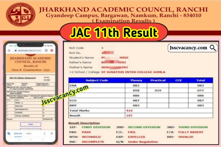 JAC 11th Result 2023 Arts, Science And Commerce