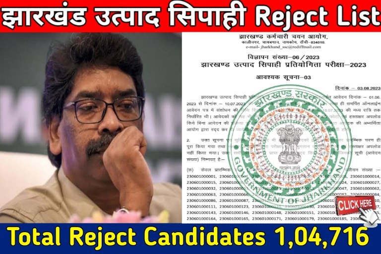 Jharkhand Utpad Sipahi Rejection List