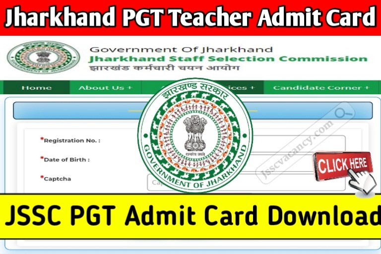JSSC PGT Teacher Admit Card Download